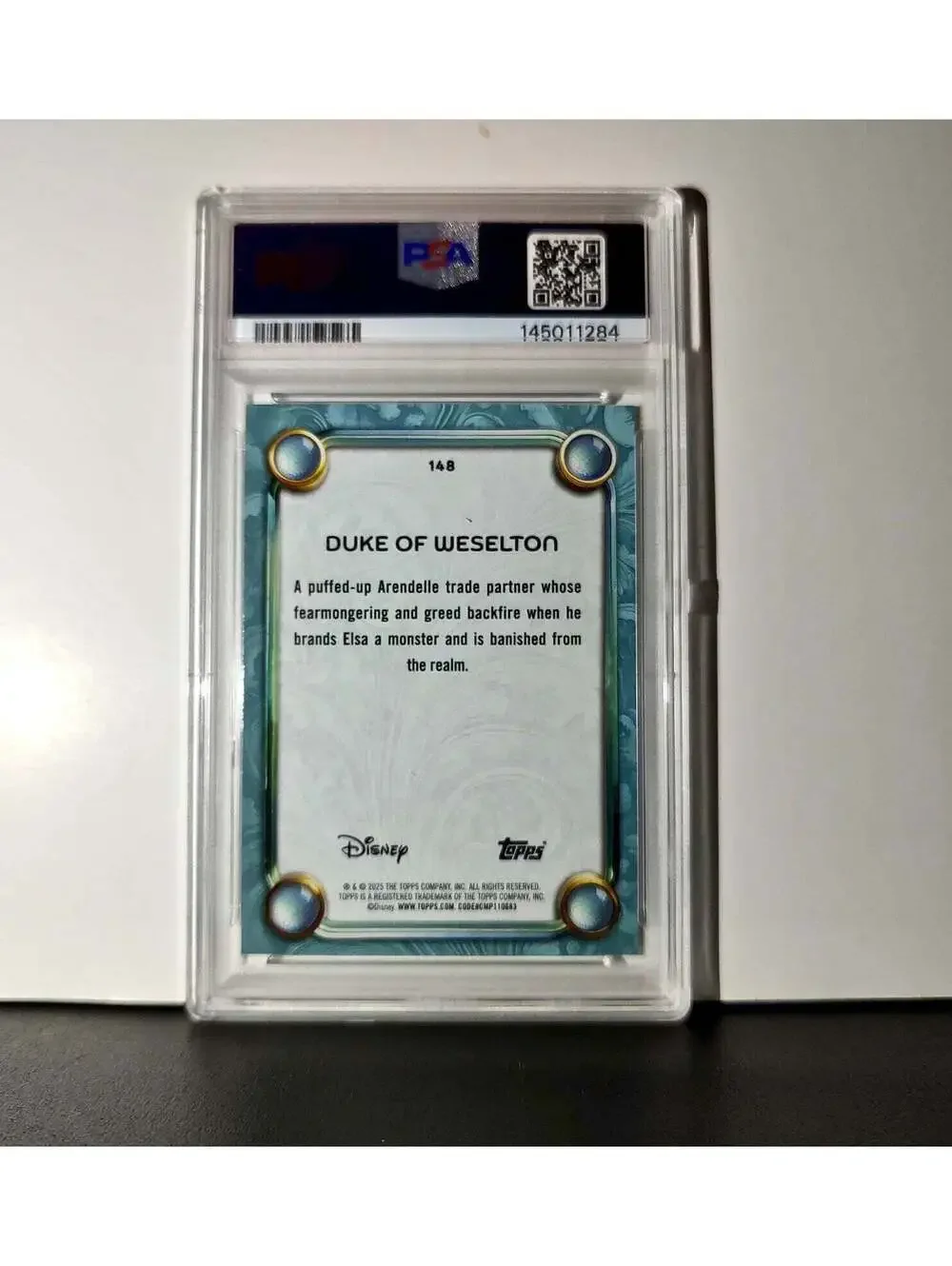 Duke of Weselton 2025 Topps Disney Wonder #148 Diamond Card Frozen PSA 7